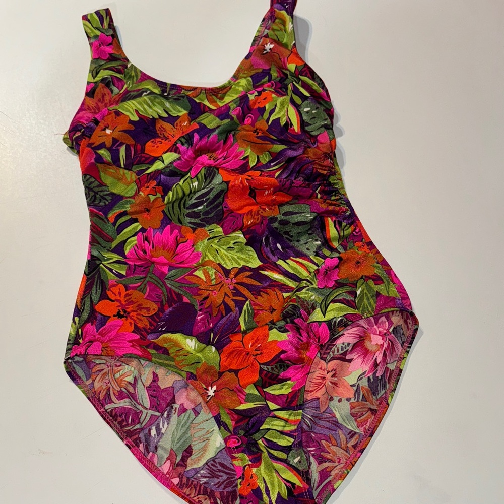 VintageTropical Floral Women's Sunbird  One Piece Swimsuit Made in the USA‎ - Picture 3 of 6